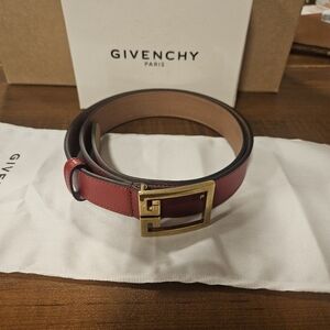 GIVENCHY Red LADIES LEATHER BELT SIZE 90 NEW